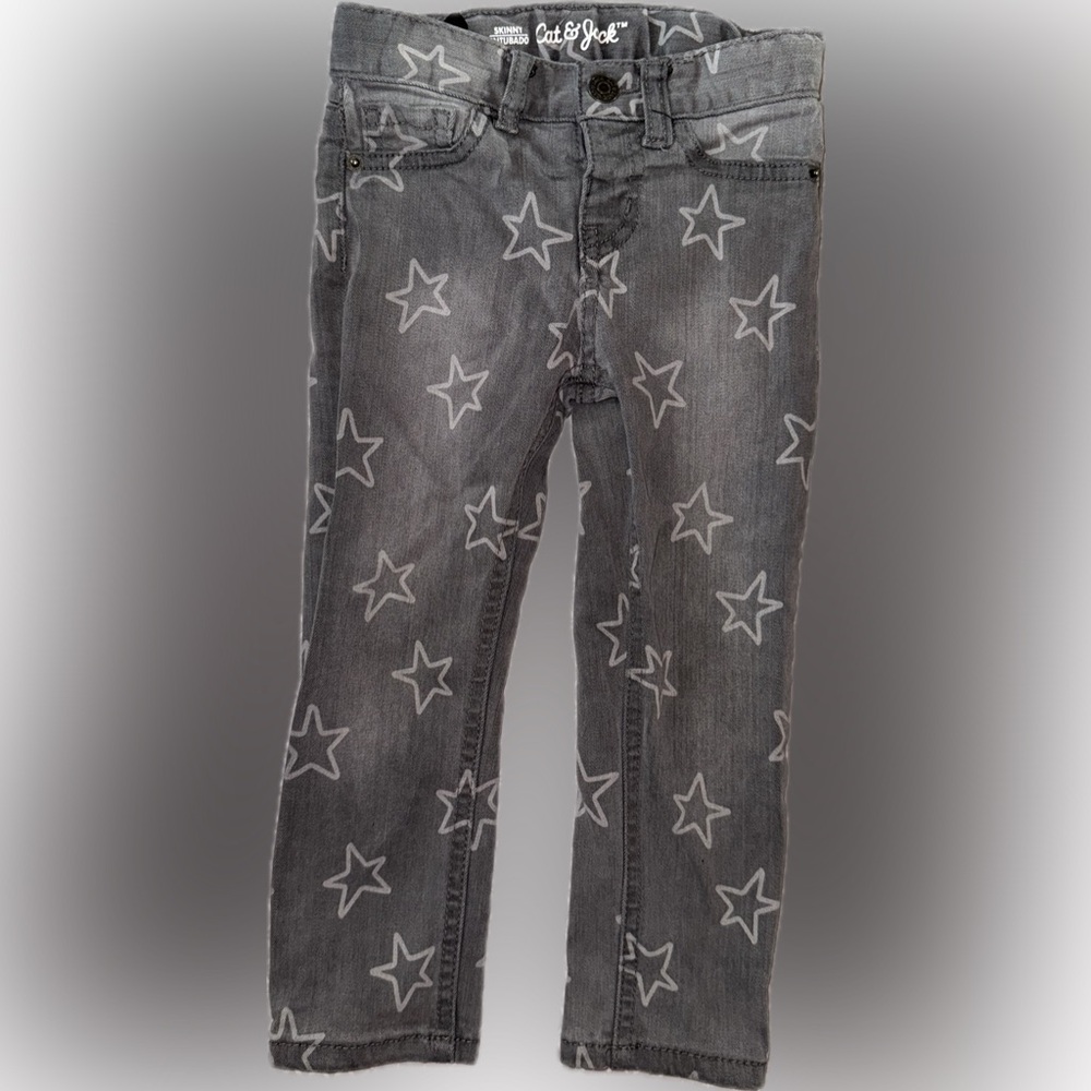 ✨3/$15✨ 3T Cat & Jack Gray Star Skinny Jeans
